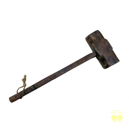 Long, flat-faced wooden hammer.